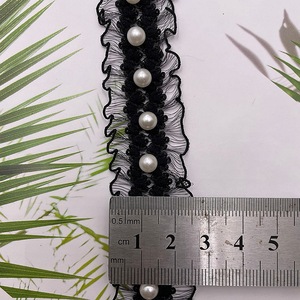 Ruban de dentelle élastique cousu main avec perles, ruban perlé ondulé pour loisirs créatifs, fourni directement par l'usine - Product Image 6