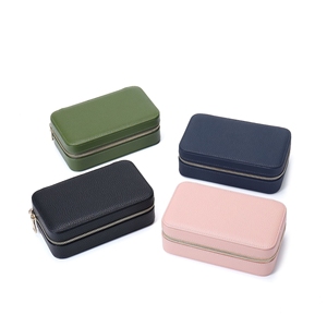 Étui de rangement pour bijoux en cuir PU, étui à bijoux carré portable pour les voyages, étui à bijoux multifonctionnel - Product Image 1