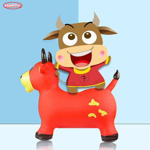 बच्चों के चुकशुदा माउंट फुलाने वाले बैल की सवारी करने वाले बच्चों की चुगली से कूद रहे खिलौने - Product Image 4