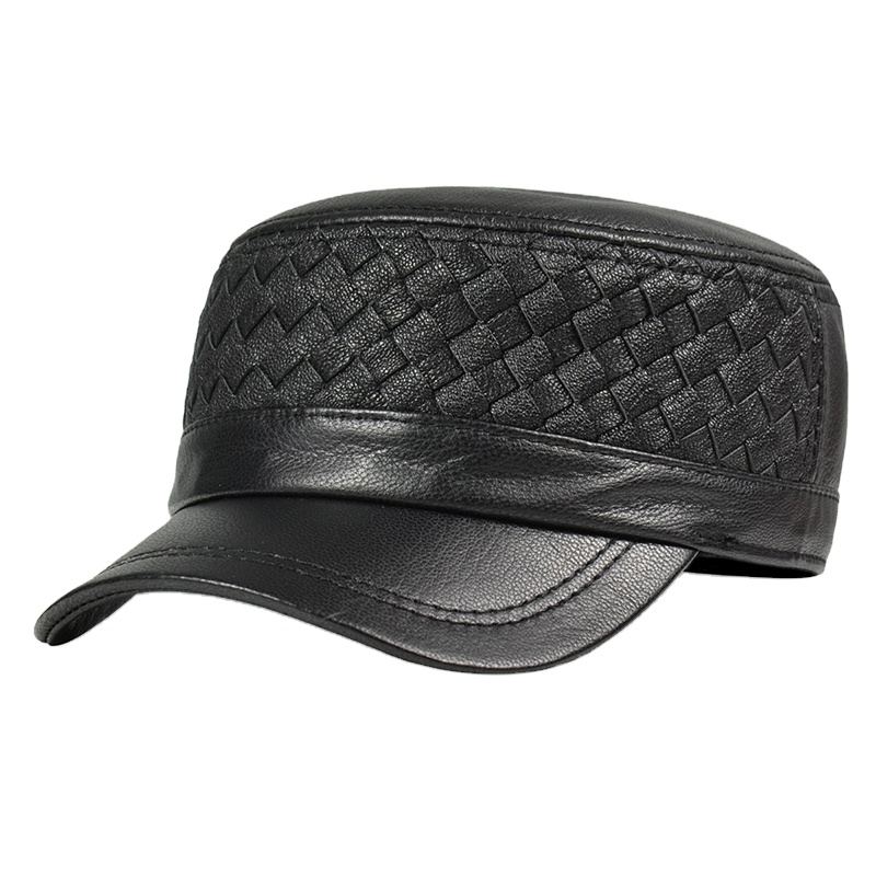 Pudi Echtem Leder Baseball-Cap Männer Hüte Und Caps Farbe Braun Schwarz Leder Freizeit Mode Reise Biker HL187