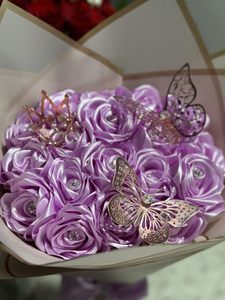 Cinta Decorativa para el Día de la Madre y Eid Al-Fitr, Flores Preservadas, 1 1/2 Pies, 25 Yardas, para Envolver Regalos, Bodas, Navidad, Suministros para Floristas - Product Image 6