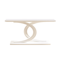 Table d'appoint en dalle de roche de style nordique moderne, crème, luxe léger italien, blanc laiteux, design pour entrée et séparation murale