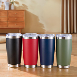 Custom logo Leakproof Stainless Steel <b>Double</b> <b>Wall</b> Vacuum Insulated Tumbler Travel Coffee Mug with Dual Lids and Straw - Product Image 6