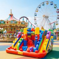 Structure gonflable scolaire avec toboggan, mur d'escalade, parcours d'obstacles, équipement de terrain de jeu commercial pour enfants de maternelle