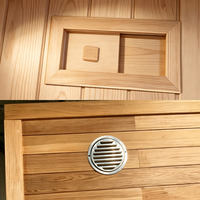 Sauna extérieur 2026 en bois de cèdre rouge, couleur bois naturel, double banc, vapeur sèche, poêle électrique 6 kW, 4 personnes - Grande Vente