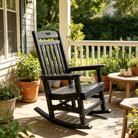 Chaise à bascule Adirondack de qualité supérieure, stabilisée aux UV, en HIPS, pour l'extérieur, la véranda, la cour, la maison
