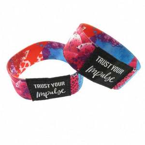 Pulsera Elástica Personalizada con Correa de Banda Elástica, Etiqueta Tejida por Sublimación, Diseño para Conciertos y Festivales de Música, Directo de Fábrica - Product Image 3