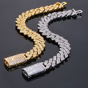 New Arrival Heavy <b>Chunky</b> 925 Sterling <b>Silver</b> Moissanite Miami Cuban Link Chain 18K Gold Plated Iced Out Hip Hop <b>Necklace</b> VVS1 GR - Product Image 1