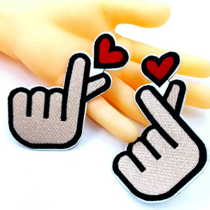 Nuevos parches termoadhesivos de chenilla con logo de ordenador, totalmente bordados, diseño de mano y dedo gestual, sin níquel, 4.15 pulgadas - Product Image 4