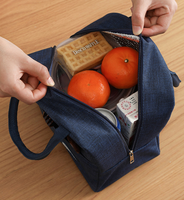 Sac à bento cationique simple sac de repas isolé à main sac de rangement d'isolation alimentaire de couleur unie pour étudiant