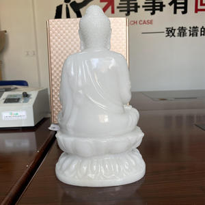 Sculpture en pierre de jade blanc naturel assis Statue de <span class=keywords><strong>bouddha</strong></span> Sakyamuni méditant <span class=keywords><strong>Tathagata</strong></span> priant Sculptures Amitabha - Product Image 6