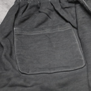 Custom Men's Dark Gray Acid Washed Cotton Shorts With Drawstring Waist Casual Style Knitted Fabric Breathable Design - Product Image 4