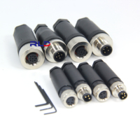 Câble étanche personnalisé M6 M8 M12 7/8 M20 Pvc Pur fil mâle femelle 3 4 5 6 8 broches montage sur panneau capteur circulaire connecteur M12