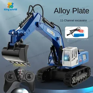 1/18 RC Excavator 11WD Remote Control RC Excavator Toy Construction RC Car Truck Toys For Adults With Metal Shovel Lights Sounds