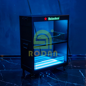 Rodnn Three Tiers Champagne Bottle <b>Display</b> <b>Racks</b> LED Cabinet HEINEK - Product Image 1