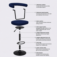 Tabouret de bar moderne en gros avec accoudoirs incurvés, réglable en hauteur, pivotant, pour comptoir, usage domestique ou commercial, structure métallique durable