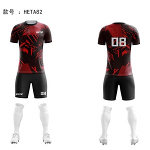 ชุดฟุตบอลพิมพ์ลายแบบซับลิเมชั่น เสื้อฟุตบอลผู้ชาย กางเกงขาสั้นระบายอากาศ ชุดเสื้อฟุตบอลซับลิเมชั่น เสื้อฟุตบอล กางเกงขาสั้น - Product Image 4