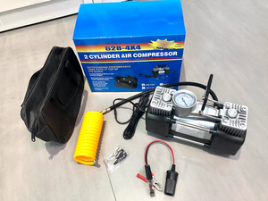 Máy nén khí ô tô 2 xi-lanh công suất lớn 12V, máy bơm lốp di động hai xi-lanh, bộ dụng cụ bơm hơi khẩn cấp - Product Image 4