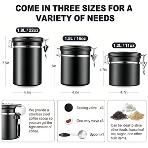 Premium Food-grade 304 Stainless Steel Vacuum Coffee Can With Date Tracker Airtight Food Storage Containers for Coffee Beans Tea - Product Image 3