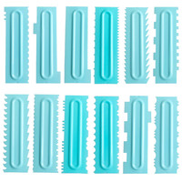 31styles de grattoir à crème à gâteau en plastique bleu et blanc grattoirs plus lisses ensemble d'outils de modèle de gâteau outils de cuisson de gâteau