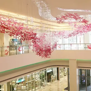 Lampadario personalizzato decorazioni per matrimoni illuminazione per la casa stile personalizzato lampadario in vetro di murano colorato rosa per foyer