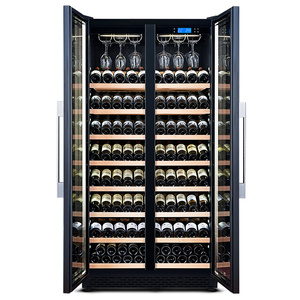 Gran capacidad, 2 puertas de vidrio, circulación de aire, Bodega de vino para el hogar, bebidas Rojas personalizadas de lujo, nevera de vino con estante - Product Image 1
