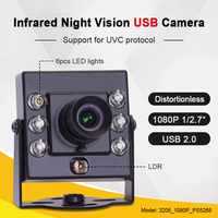 Cámara Industrial Mini Infrarroja UVC USB HD de 3206 1080P PS5268 8mm 40 Grados Sin Distorsión con Sensor CMOS de 1/2.7 Pulgadas y Montaje M12