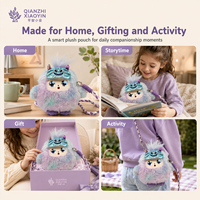 Sac à bandoulière en peluche AI MOMO Monster avec masque à cornes métalliques, yeux LED à ambiance lumineuse, et fonction de clonage vocal ChatGPT pour la mémoire (plus de 50 langues)