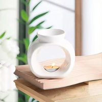 Brûleur d'encens et diffuseur d'huiles aromatiques en céramique blanche économique, design créatif, pour cire de graines de bois chinoises et bougies parfumées à la fraise