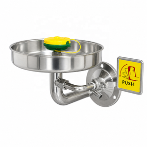 Estación de Lavado de Ojos de Acero Inoxidable Montada en la Pared, Lavabo de Emergencia para Ojos con Tapa Antipolvo - Product Image 2