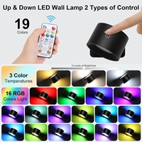 Lampes murales LED sans fil à rotation magnétique à 360°, éclairage mural intérieur RGB LED avec commande tactile/télécommande/application pour chambre à coucher