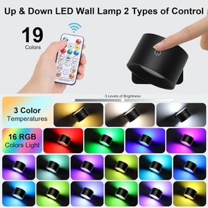 Magnetic 360 Rotation Cordless LED Wall <b>Lamps</b> RGB LED Indoor Wall Cabinet Lightwith Touch/<b>Remote</b>/APP <b>Control</b> for Bedroom - Product Image 6