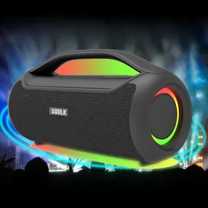 T300 Plus klakson Sodlk 120W, Speaker kotak Boom dapat diisi ulang luar ruangan, sistem Stereo keras barel musik portabel dengan mikrofon