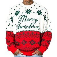 Pull de Noël personnalisé en gros avec LOGO OEM, pull jacquard tricoté, pull d'hiver, pull de Noël moche pour homme