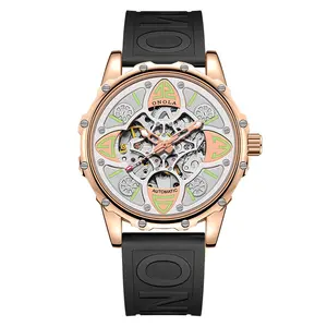 Fashion new ONOLA/Oluona four-leaf clover fully automatic mechanical watch men&#39;s and women&#39;s waterproof tape strap