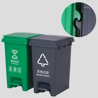 Poubelle à pédale en plastique robuste de 15/20/30L avec logo personnalisé, 4 couleurs, pour tri des déchets