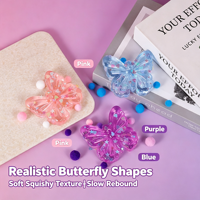 Vente en gros de jouets anti-stress squishy papillon super doux, à remontée lente, mini, mignons, promotionnels et personnalisables