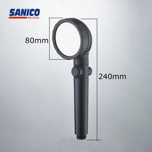 ซานิโก E210015 อุปกรณ์ก๊อกน้ำห้องน้ำสีดำทันสมัยแบบประหยัดพลังงานแรงดันสูง พร้อมฝักบัวปรับระดับการไหลของน้ำได้ <span class=keywords><strong>เปิด</strong></span>/<span class=keywords><strong>ปิด</strong></span> - Product Image 2