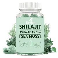 Solilan OEM Vitaminleri Deniz Yosunu 3000mg Çörek Otu Yağı 2000mg Aşvaganda Şilajit ve Deniz Yosunu Jelibonları