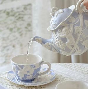 Ensemble de tasses à café en céramique, motif <span class=keywords><strong>cupidon</strong></span> peint rétro en relief, tasse de thé britannique de l'après-midi, tasse à café en céramique, offre spéciale - Product Image 4