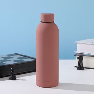 American Style Custom Logo Rubber Painting Vacuum <b>Thermos</b> <b>Bottle</b> Small Mouth Sports Water <b>Bottle</b> With Strap - Product Image 3