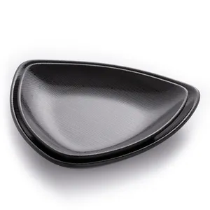 Factory Price Cheap Restaurant Black Melamine Triangle Pizza Plate