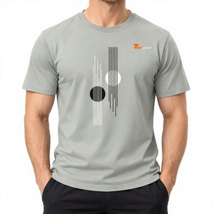 Tiierwear Men's Geometric Print Short <b>Sleeve</b> <b>T</b>-<b>Shirt</b> Regular Fit O-Neck Casual Jersey Cotton Breathable Design <b>Shirts</b> - Product Image 1