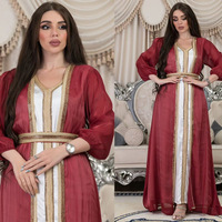 Robes de soirée musulmanes en gros avec broderie perlée luxueuse, Halabia Dubaï Abaya Maxi Vêtements pour femmes