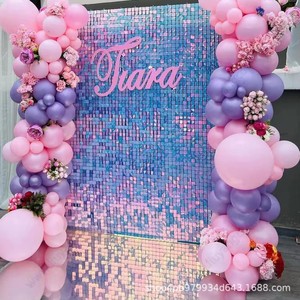 Wedding <span class=keywords><strong>Party</strong></span> sequin tường trang trí 30x30 cm vuông ánh sáng lung linh sequin tường Bảng điều chỉnh bé tắm nền tường trang trí nội thất - Product Image 3
