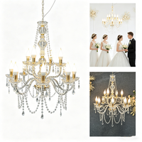 Lustre de luxe en acrylique pour mariage et fête, support d'arche, luminaires suspendus, centres de table