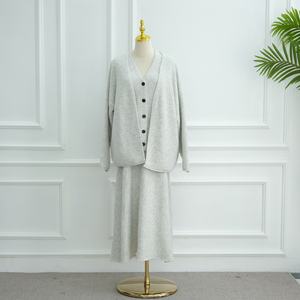 女式3件套穆斯林保暖针织马甲毛衣背心长裙秋冬装伊斯兰服装迪拜阿巴亚连衣裙 - Product Image 2