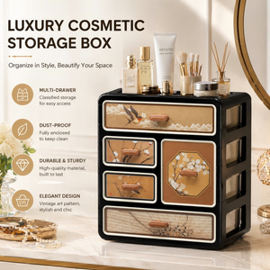 <b>Storage</b> Box Plastic Cosmetic <b>Storage</b> Box Home Office Sundries <b>Dressing</b> <b>Table</b> Drawer Multi-Layer Desktop - Product Image 6