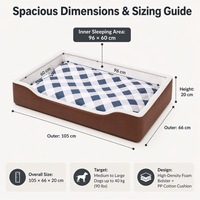 Canapé-lit pour chien en gros avec coussin amovible, confortable, entièrement en éponge, tissu doux, pour grands chiens, OEM ODM