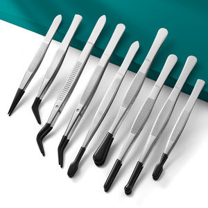 Pinzas de acero inoxidable Tuodegao con punta de silicona, boca plana, alta precisión para pestañas y uso de precisión - Product Image 4